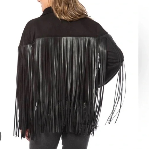 Fringe Faux Leather Trucker Jacket
Juicy Couture size small, new with tags - Picture 3 of 10